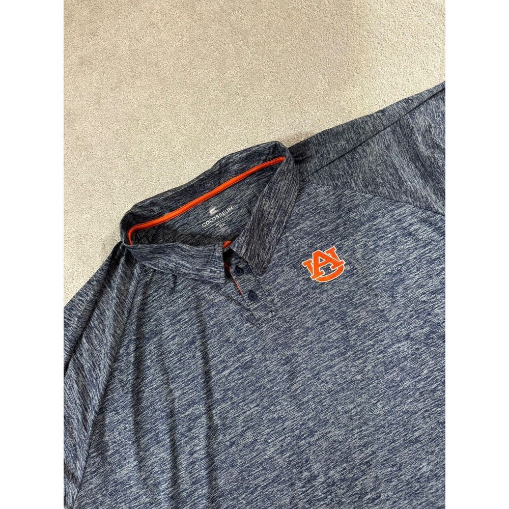 New Mens Colosseum University Of Aubrun Tigers Blue Short Sleeve Polo Shirt 5XL